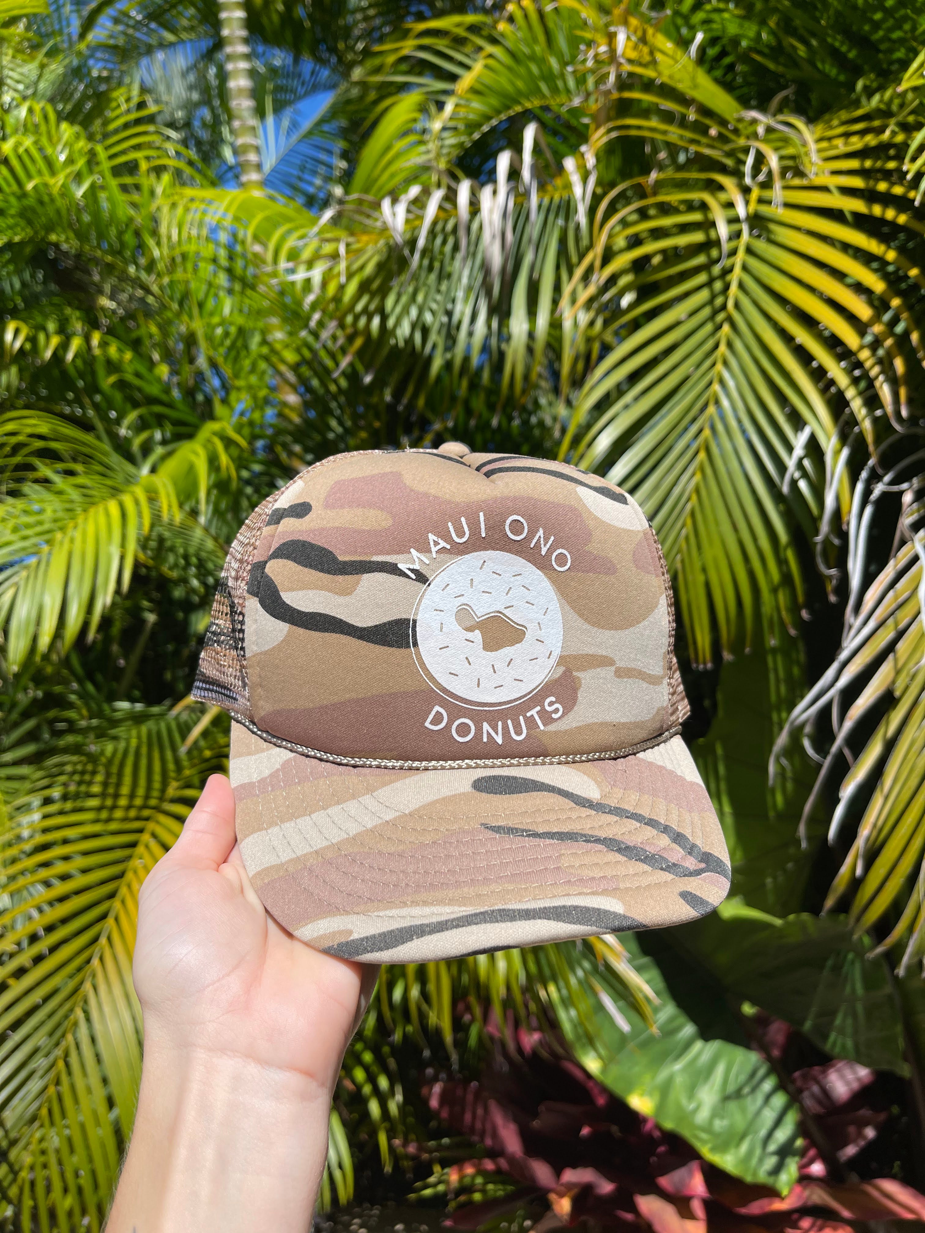 Foam Trucker Hat light blue/Blue with White Print – Maui Ono Donuts