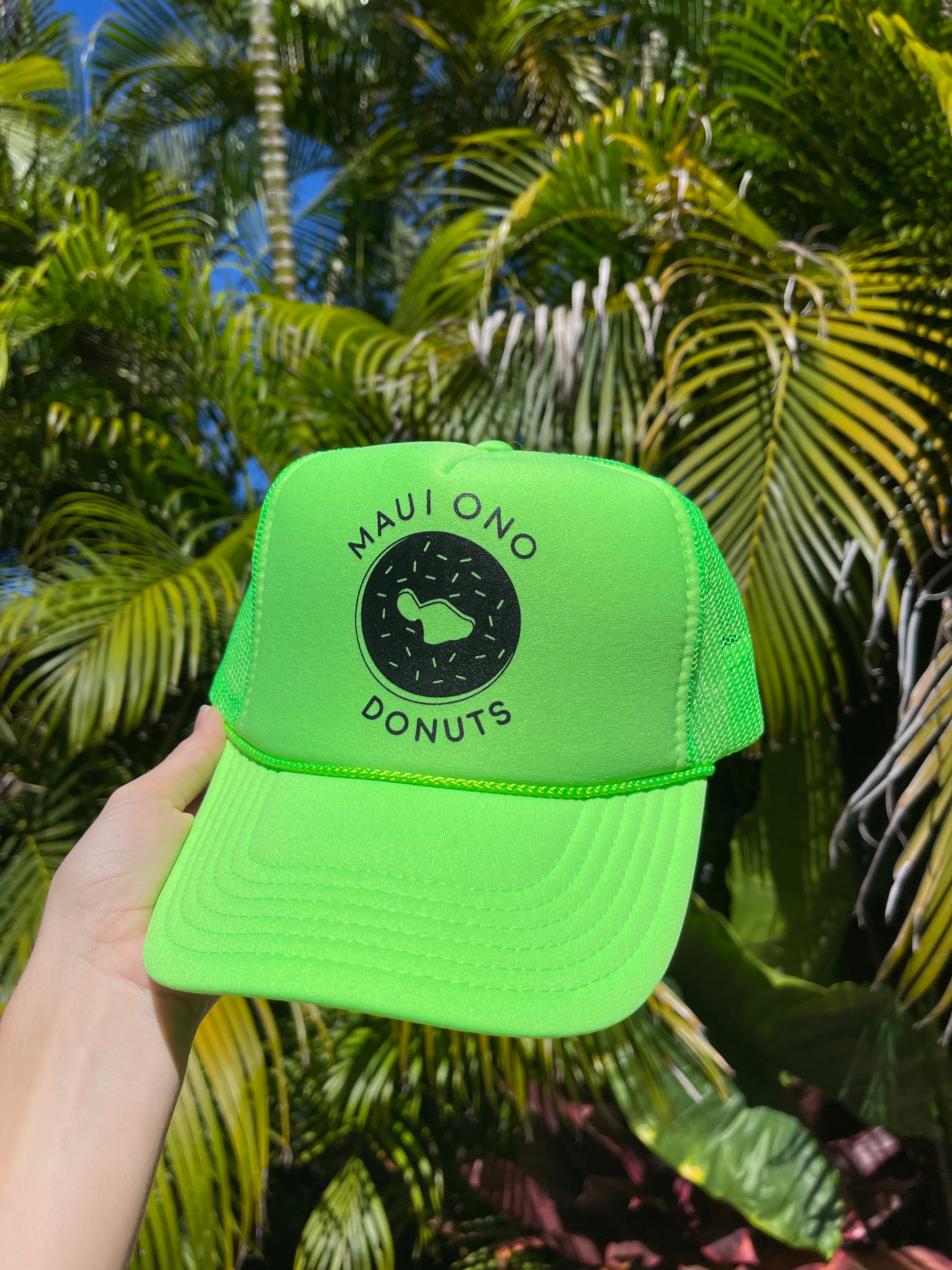 Foam Trucker Hat light blue/Blue with White Print – Maui Ono Donuts